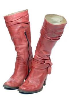 Red boots Foto stock