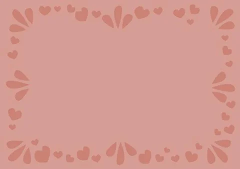 Red border background with love and hearts. Layout design for business or lei Stock Illustration