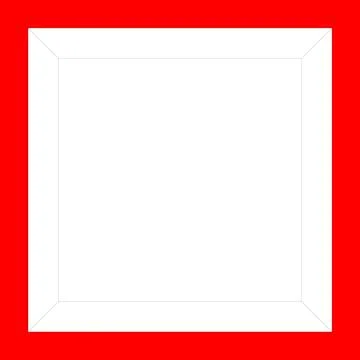 Red Bordered White Square Frame with Subtle Shadow Effect Stock Illustration
