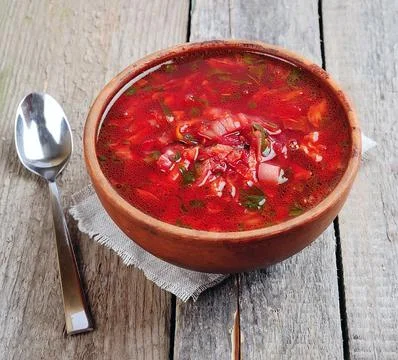 Red borscht Stock Photos