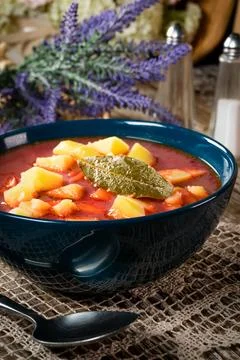 Red borscht soup. Stock Photos