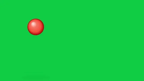 Red Bouncing Ball Animation with Dynamic Movement on Green Background Видео 343698919