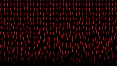 Red Bouncing exclamation points on black bg. Abstract festive background fo.. 스톡 일러스트