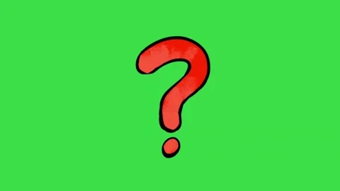 Red bouncing question mark animation on green screen background for video edit Stock Footage 329905421