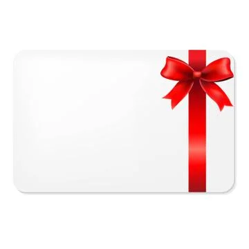 Red bow and blank gift tag Stock Illustration