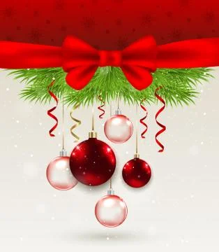 Red bow and decorations Stock Illustration