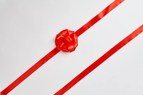 Red bow and ribbon isolated on white background 스톡 사진