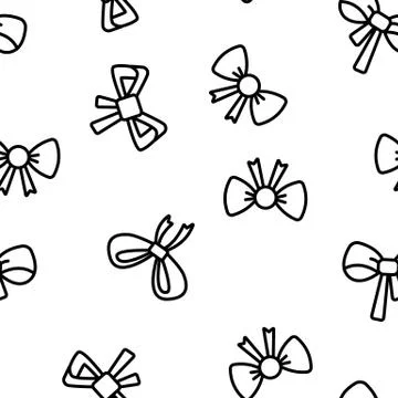 Red Bow And Ribbon Vector Seamless Pattern Stockillustratie