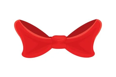Red Bow, Bright Accessory Isolated on White Vector 库存插图