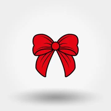 Red bow. Cartoon Stock Illustration