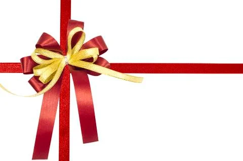 A red bow with a clipping path isolated on white Stock Photos