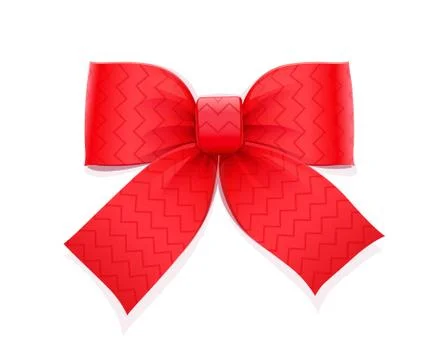Red bow. Decorative element for gift. Illustrazione stock