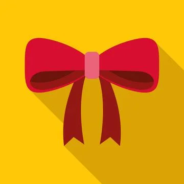 Red bow flat design creating present concept Stock Illustration