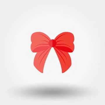 Red bow. Flat Stock Illustration