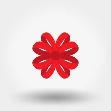Red bow. Flat Stock Illustration