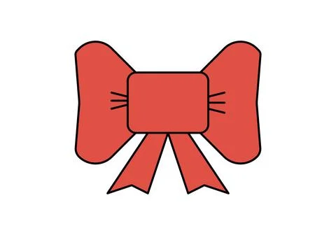 Red bow flat vector illustration. 스톡 일러스트