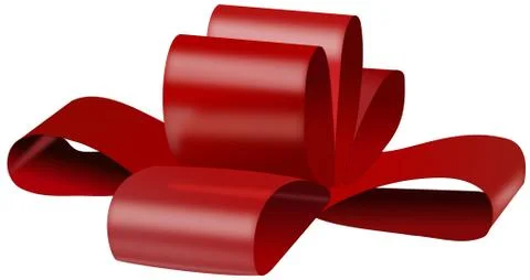 Red bow for gift box Stock Illustration