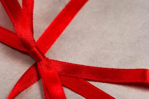 Red bow on gift box Foto stock
