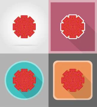 Red bow for gift flat icons vector illustration Stock Illustration