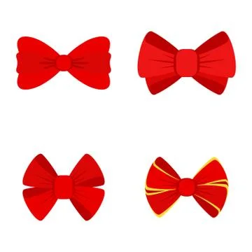 Red bow for gift Stock Illustration