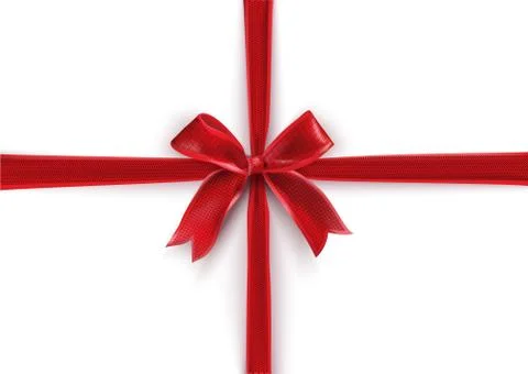 Red Bow Gift on white background. Gift background Stock Illustration