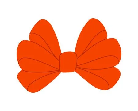 Red bow hand drawn illustration. Stock Illustration