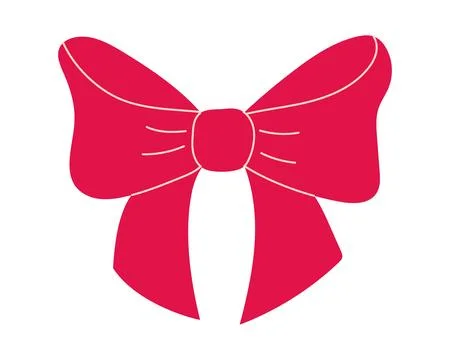 Red bow hand drawn illustration. Illustrazione stock