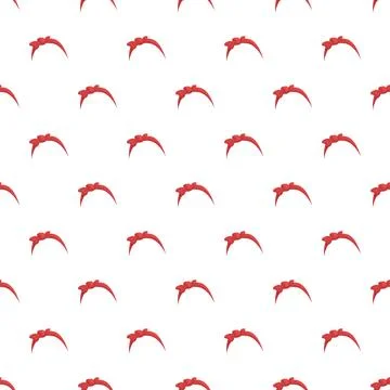 Red bow headband repeating pattern over white background Stock Illustration