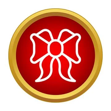Red bow icon symbolizing celebration and gift Stock Illustration