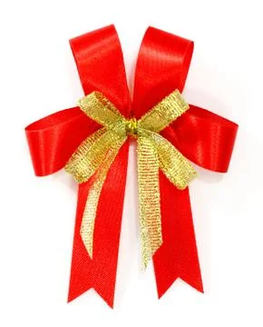Red bow isolated over white background Stock Photos