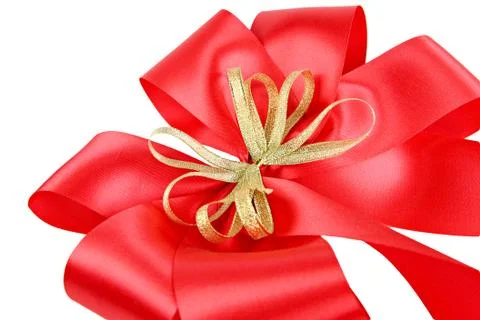 Red bow isolated. Stock Photos