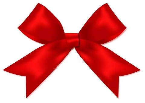 Red bow isolated on transparent background. Stock Illustration