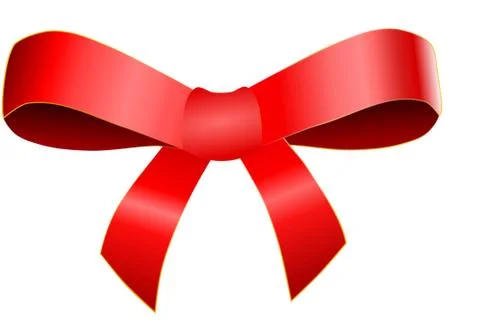 Red bow isolated on a white background Illustrazione stock