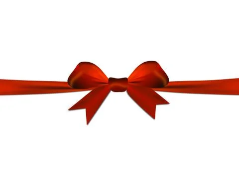 Red bow isolated on a white background Illustrazione stock