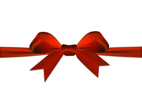 Red bow isolated on a white background Illustrazione stock