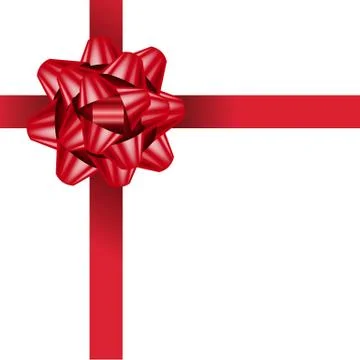 Red Bow Isolated White Background Stock Illustration
