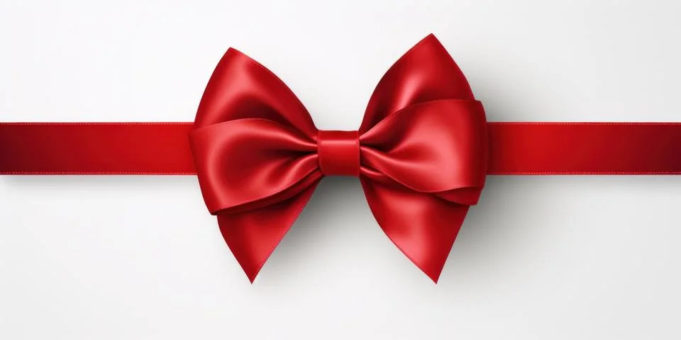 Red bow isolated on white background Stock Illustration