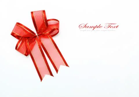 Red bow isolated on white background Stock Photos