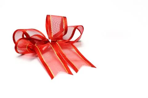 Red bow isolated on white background Stock Photos