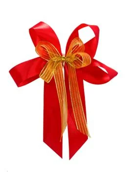 Red bow isolated on white background Stock Photos