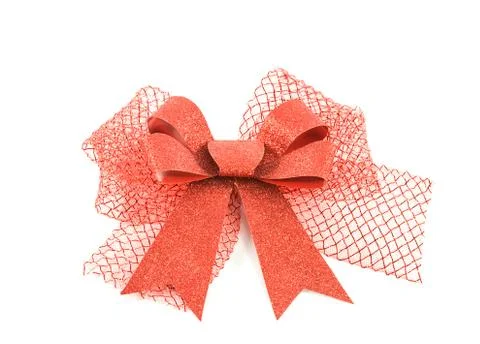 Red bow isolated on white background Stock Photos