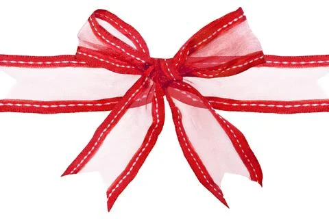 Red bow isolated on white background Stock Photos