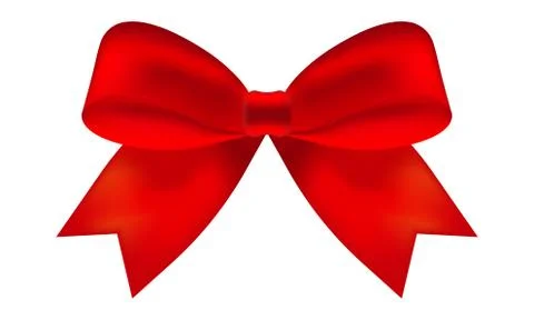 Red bow isolated on white	 Stock Illustration