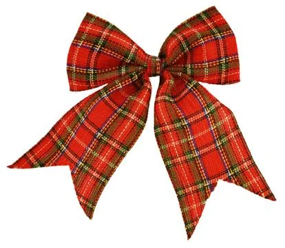 Red bow out of the Scottish material Stock Photos