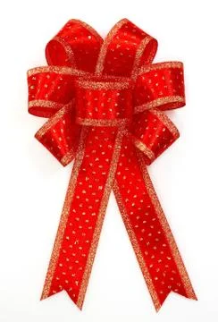 Red bow over white background Stock Photos