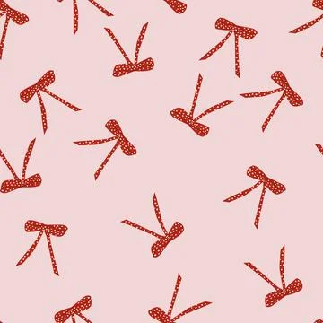 Red Bow Pattern for Gift Wrapping and Textile Design Stock Illustration