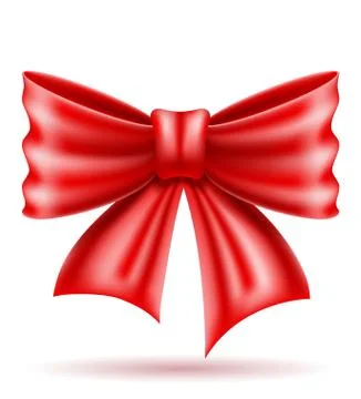 Red bow realistic illustration Stock Illustration