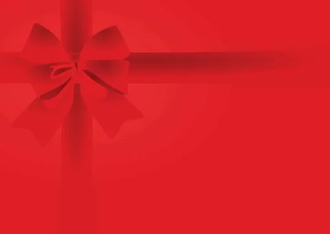 Red bow on red background Stock Illustration