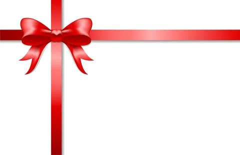 Red bow. Red gift bow for cards, presentations, christmas, new year, valentines Stock Illustration