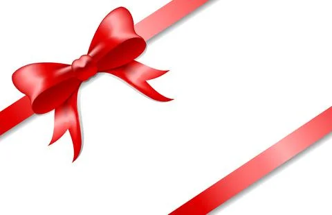 Red bow. Red gift bow for cards, presentations, christmas, new year, valentines Stock Illustration
